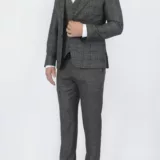 Костюм-тройка песочного цвета с зеленой клеткой Каталог