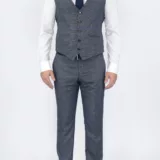 Серый костюм-тройка в песочную клетку Каталог