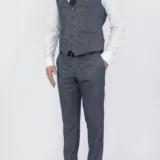 Серый костюм-тройка в песочную клетку Каталог