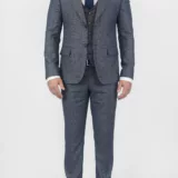 Серый костюм-тройка в песочную клетку Каталог