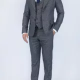 Серый костюм-тройка в песочную клетку Каталог
