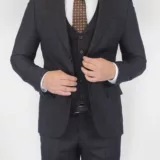 Костюм-тройка темно-коричневый цвет в клетку Каталог