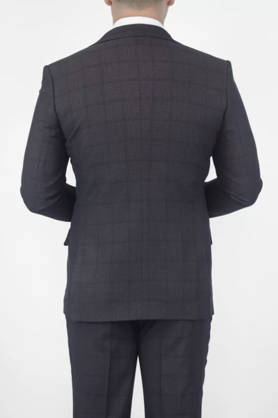 Костюм-тройка темно-коричневый цвет в клетку Каталог