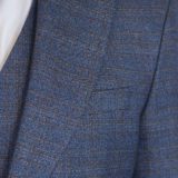 Костюм-тройка синего цвета с коричневой клеткой Брючные мужские костюмы
