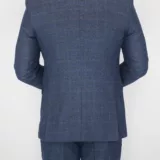 Костюм-тройка синего цвета с коричневой клеткой Брючные мужские костюмы