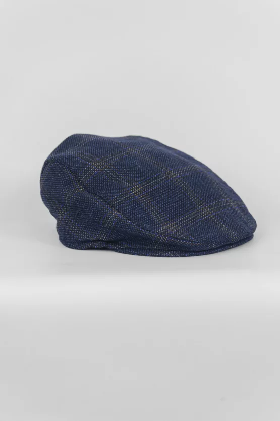 Клетчатый костюм-тройка синего цвета Вечерние мужские костюмы