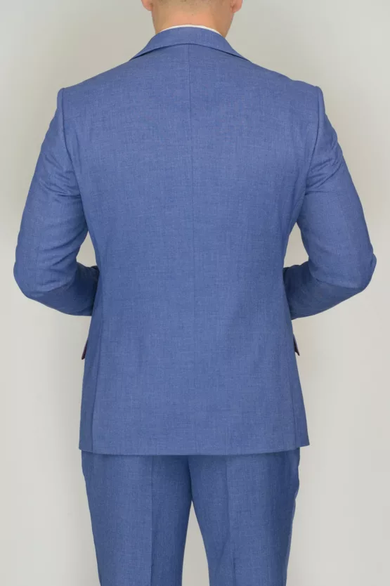 Костюм-тройка мужской небесно-голубого цвета Вечерние мужские костюмы