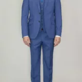 Костюм-тройка мужской небесно-голубого цвета Вечерние мужские костюмы