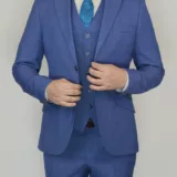 Костюм-тройка мужской небесно-голубого цвета Вечерние мужские костюмы