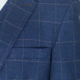 Костюм-тройка синего цвета в тонкую клетку Каталог