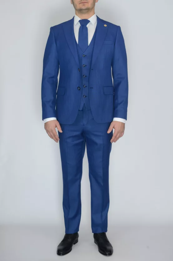 Костюм-тройка ярко-синего цвета Каталог