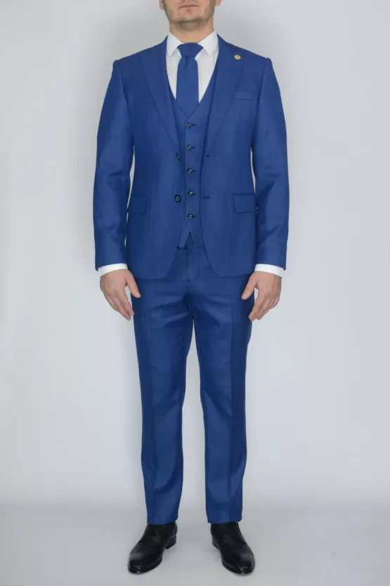 Костюм-тройка ярко-синего цвета Каталог