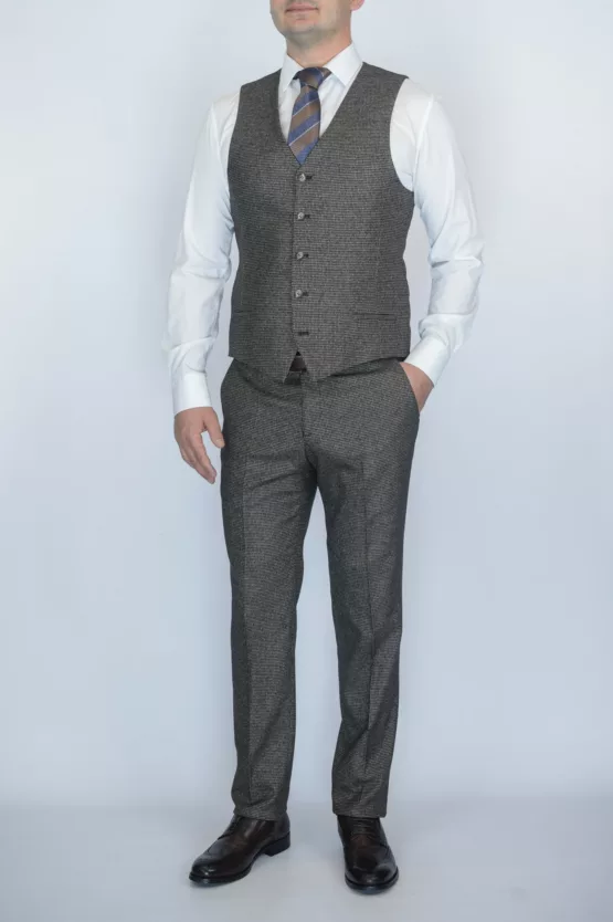 Костюм-тройка песочный цвет текстурная ткань Каталог