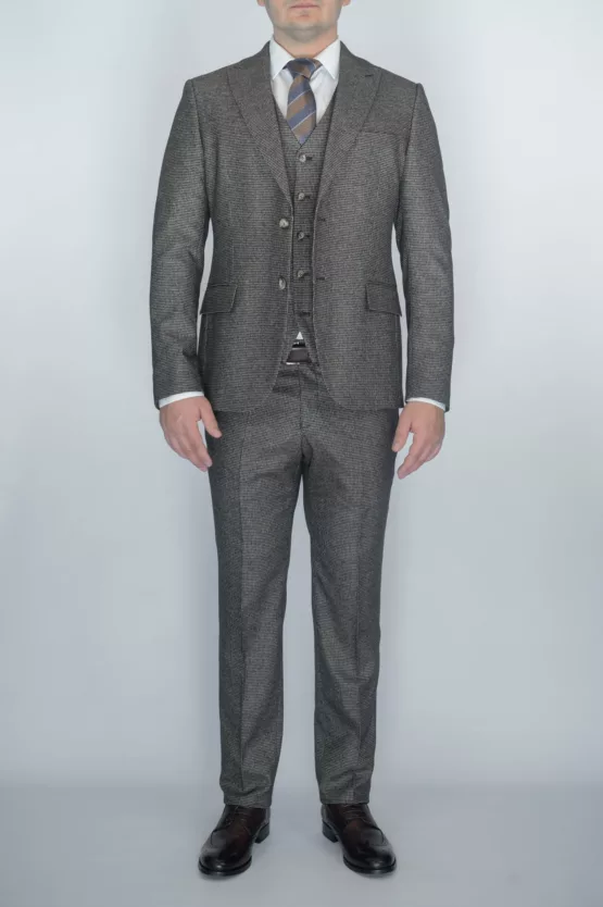 Костюм-тройка песочный цвет текстурная ткань Каталог