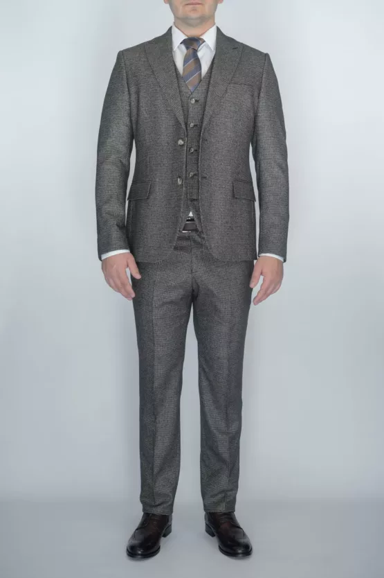 Костюм-тройка песочный цвет текстурная ткань Каталог