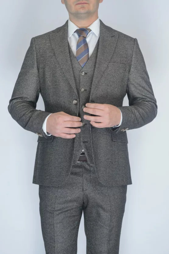 Костюм-тройка песочный цвет текстурная ткань Каталог