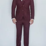 Костюм-тройка насыщенно бордового цвета Вечерние мужские костюмы