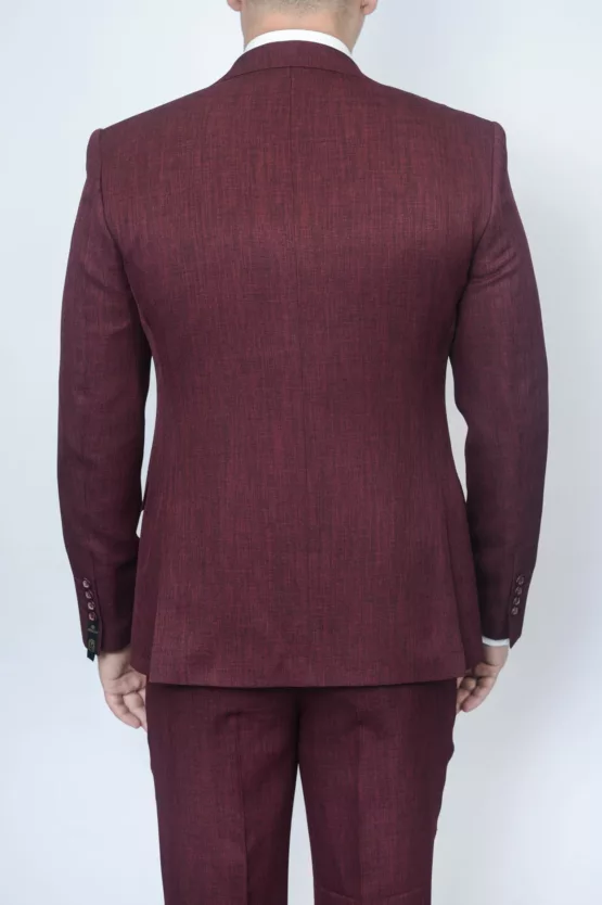 Костюм-тройка насыщенно бордового цвета Вечерние мужские костюмы