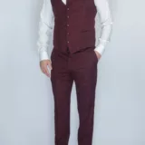 Костюм-тройка насыщенно бордового цвета Вечерние мужские костюмы