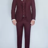 Костюм-тройка насыщенно бордового цвета Вечерние мужские костюмы