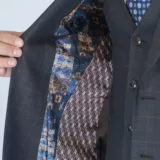 Шоколадный костюм-тройка в клетку Брючные мужские костюмы