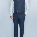 Костюм-тройка серого цвета в синюю клетку Каталог