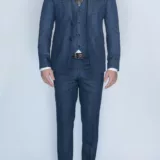 Костюм-тройка серого цвета в синюю клетку Каталог