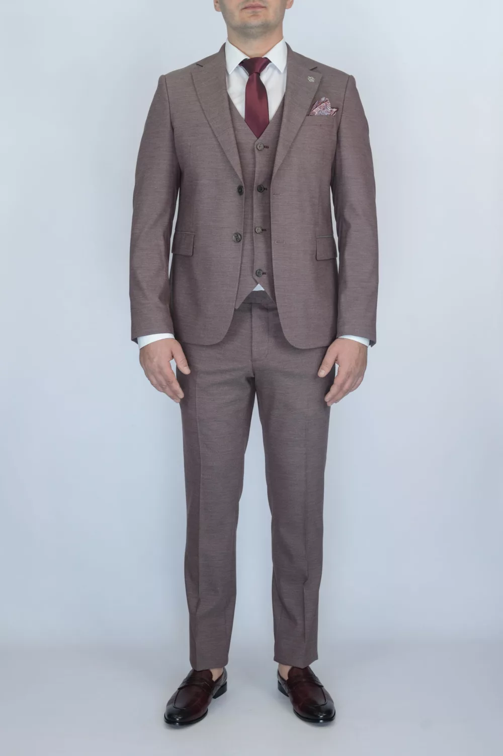 Костюм-тройка цвет Бургунди Вечерние мужские костюмы