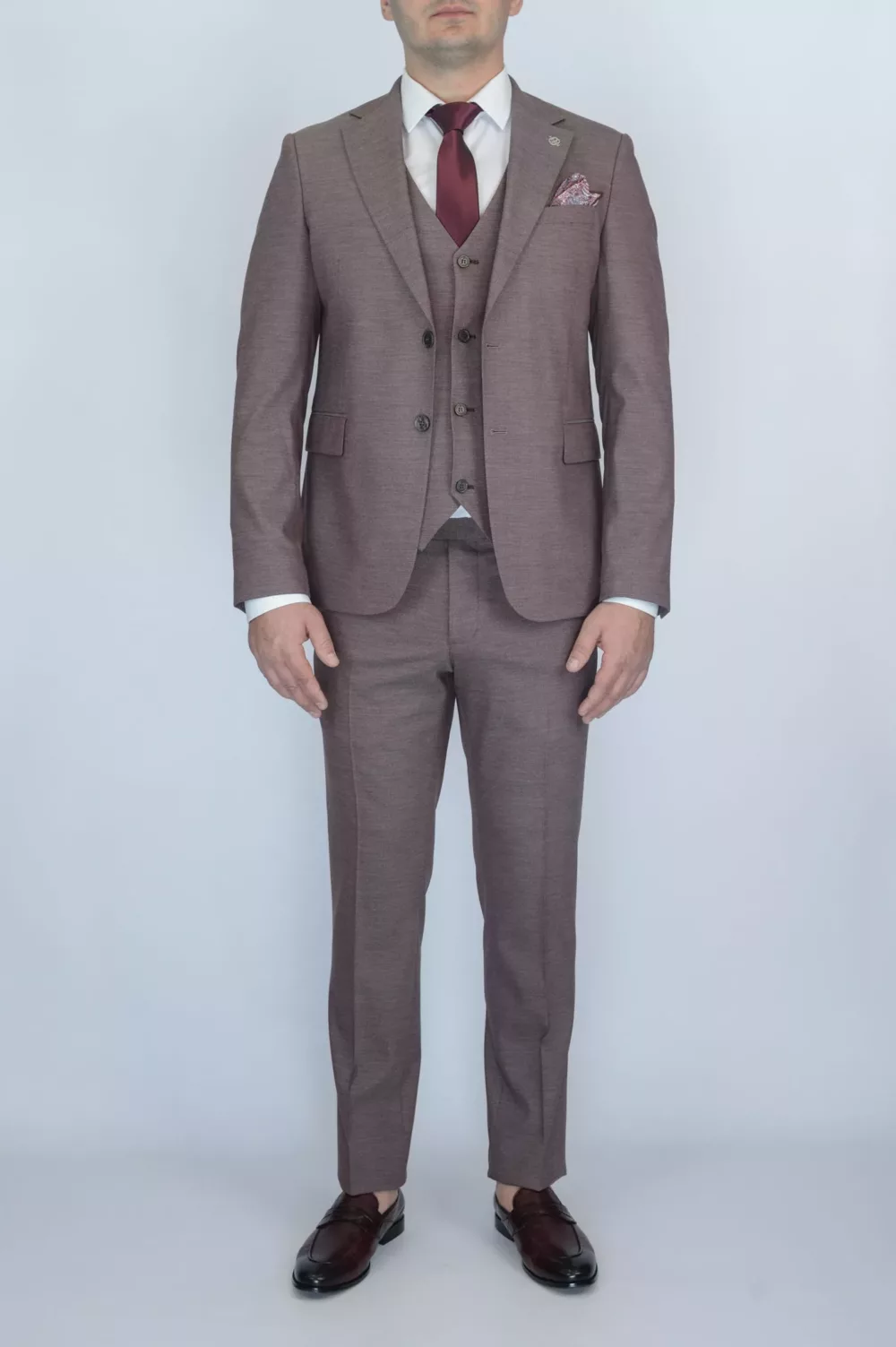 Костюм-тройка цвет Бургунди Вечерние мужские костюмы