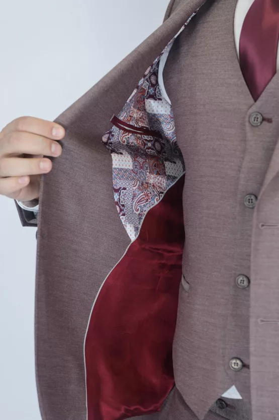 Костюм-тройка цвет Бургунди Вечерние мужские костюмы