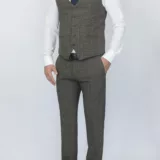 Костюм-тройка шоколадного цвета в клетку Каталог