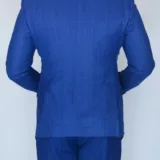 Костюм-тройка светло-синего цвета с клетчатым пиджаком Вечерние мужские костюмы