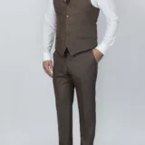 Костюм-тройка песочного цвета в зеленую клетку Каталог