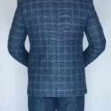 Костюм-тройка меланжево-синего цвета в клетку Каталог
