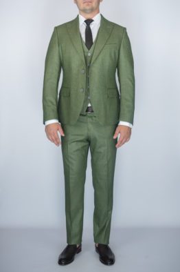Костюм-тройка фисташковый оттенок Вечерние мужские костюмы