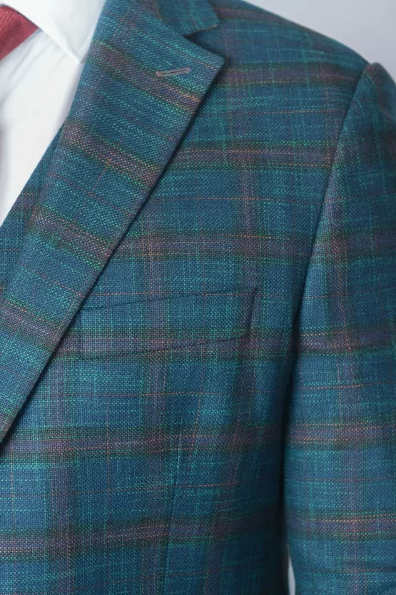 Костюм-тройка темно-зеленого цвета в коричневую клетку Каталог