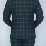 Костюм-тройка темно-изумрудного цвета в клетку Вечерние мужские костюмы