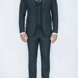 Костюм-тройка зеленого цвета в клетку твидовая ткань Каталог