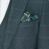 Костюм-тройка зеленого цвета в клетку твидовая ткань Каталог