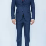 Костюм-тройка синего цвета в клетку твидовая ткань Каталог