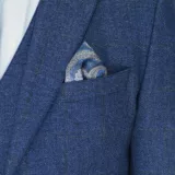 Костюм-тройка синего цвета в клетку твидовая ткань Каталог