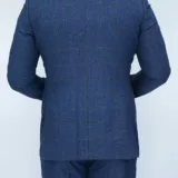 Костюм-тройка синего цвета в клетку твидовая ткань Каталог
