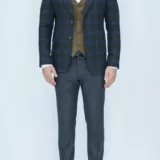 Костюм-тройка с синим клетчатым пиджаком Каталог