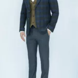 Костюм-тройка с синим клетчатым пиджаком Каталог