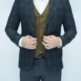 Костюм-тройка с синим клетчатым пиджаком Каталог