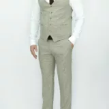 Костюм-тройка песочного цвета перфорированная ткань Каталог