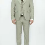 Костюм-тройка песочного цвета перфорированная ткань Каталог