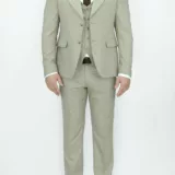 Костюм-тройка песочного цвета перфорированная ткань Каталог