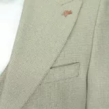 Костюм-тройка песочного цвета перфорированная ткань Каталог