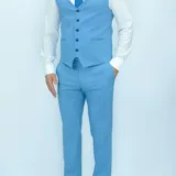 Костюм-тройка небесно-голубого цвета Каталог